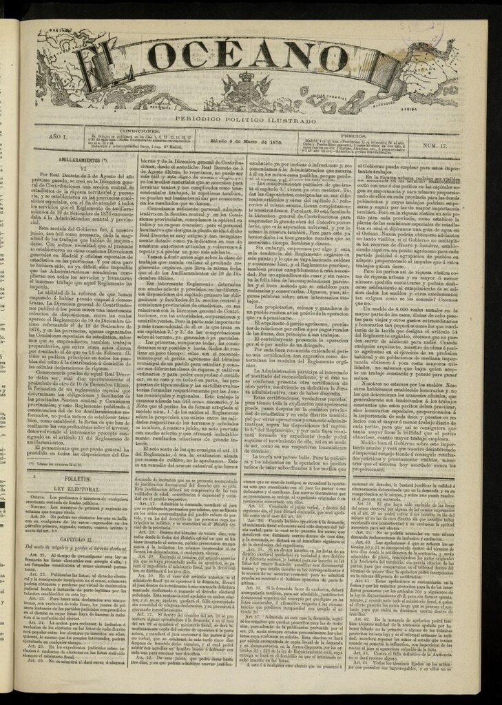 Miniatura de El Océano: periódico político ilustrado del 8 de marzo de 1879, nº 17
