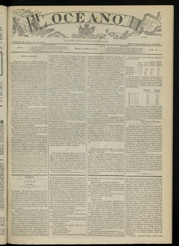Miniatura de El Océano: periódico político ilustrado del 6 de mayo de 1879, nº 52