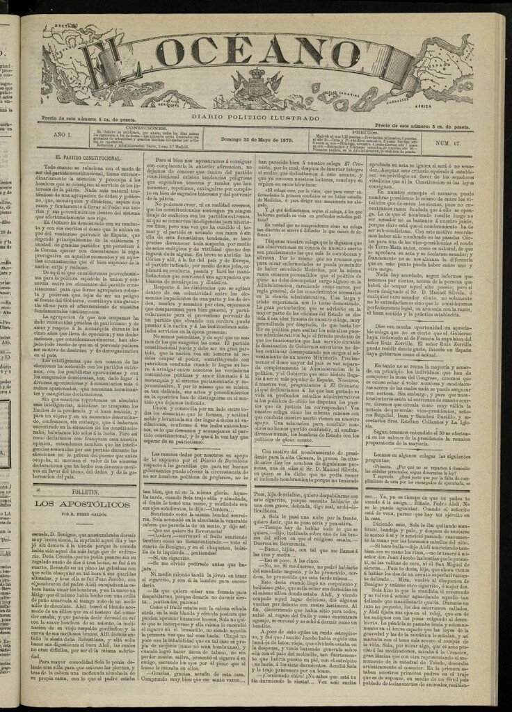 Miniatura de El Océano: periódico político ilustrado del 25 de mayo de 1879, nº 67