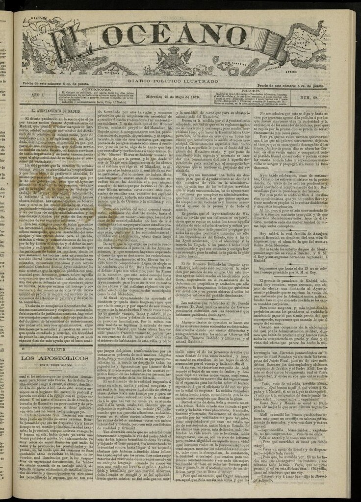 Miniatura de El Océano: periódico político ilustrado del 28 de mayo de 1879, nº 69