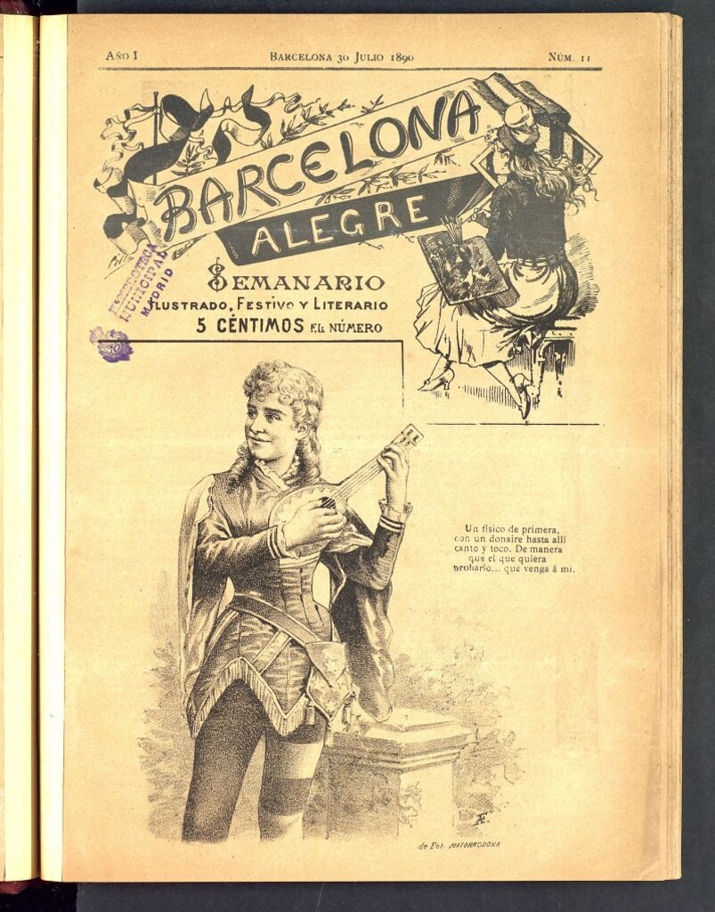 Miniatura de Barcelona Alegre: semanario ilustrado, festivo y literario del 30 de julio de 1890, nº 11