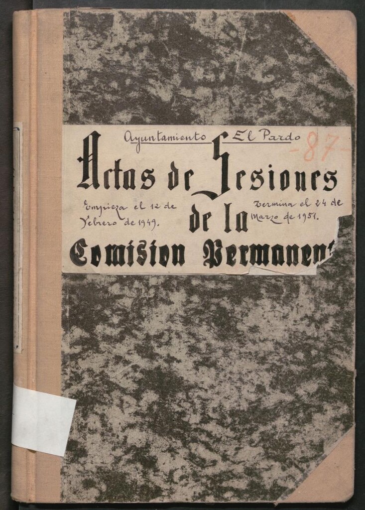 Miniatura de Actas y acuerdos del ayuntamiento de El Pardo de 1949-1951. Libro 261.
