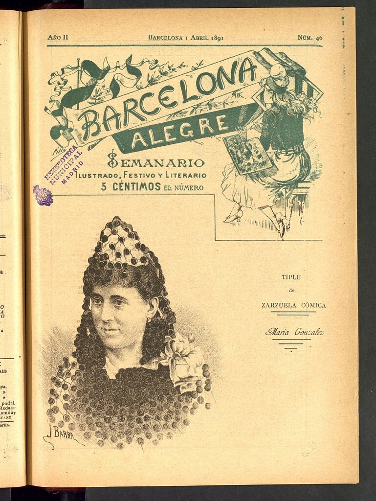 Miniatura de Barcelona Alegre: semanario ilustrado, festivo y literario del 1 de abril de 1891, nº 46