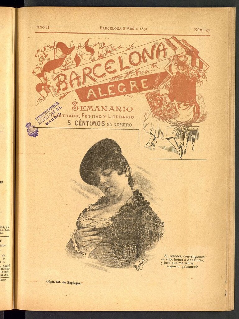Miniatura de Barcelona Alegre: semanario ilustrado, festivo y literario del 8 de abril de 1891, nº 47