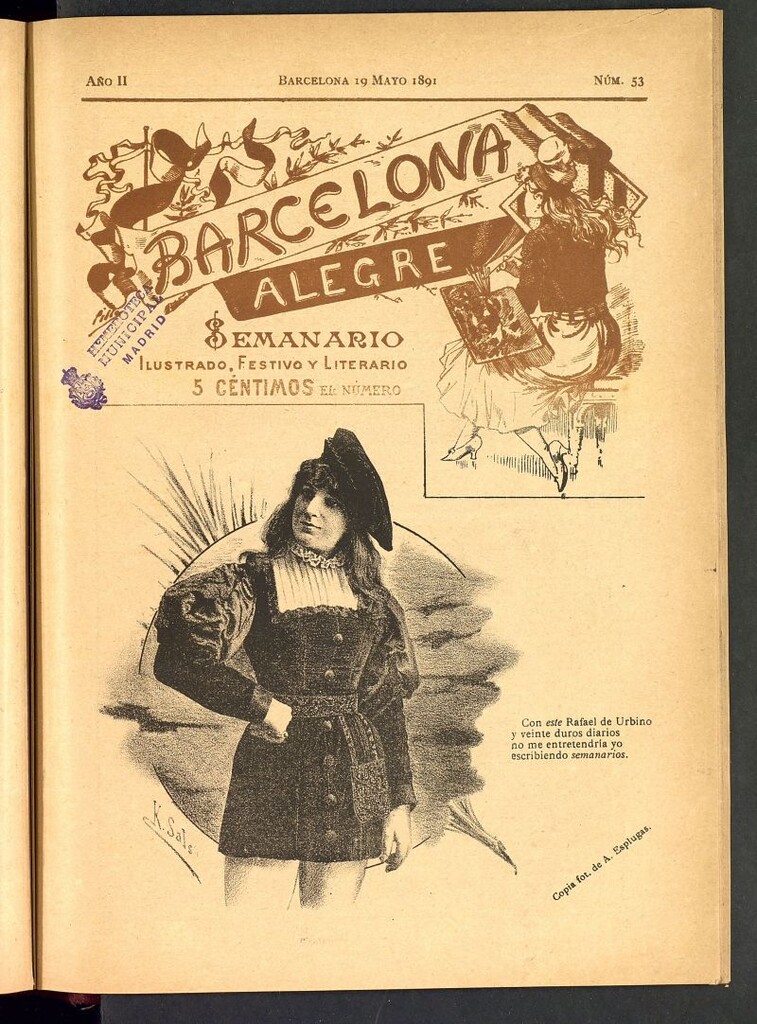 Miniatura de Barcelona Alegre: semanario ilustrado, festivo y literario del del 19 de mayo de 1891, nº 53