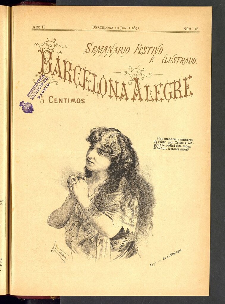 Miniatura de Barcelona Alegre: semanario ilustrado, festivo y literario del del 10 de junio de 1891, nº 56