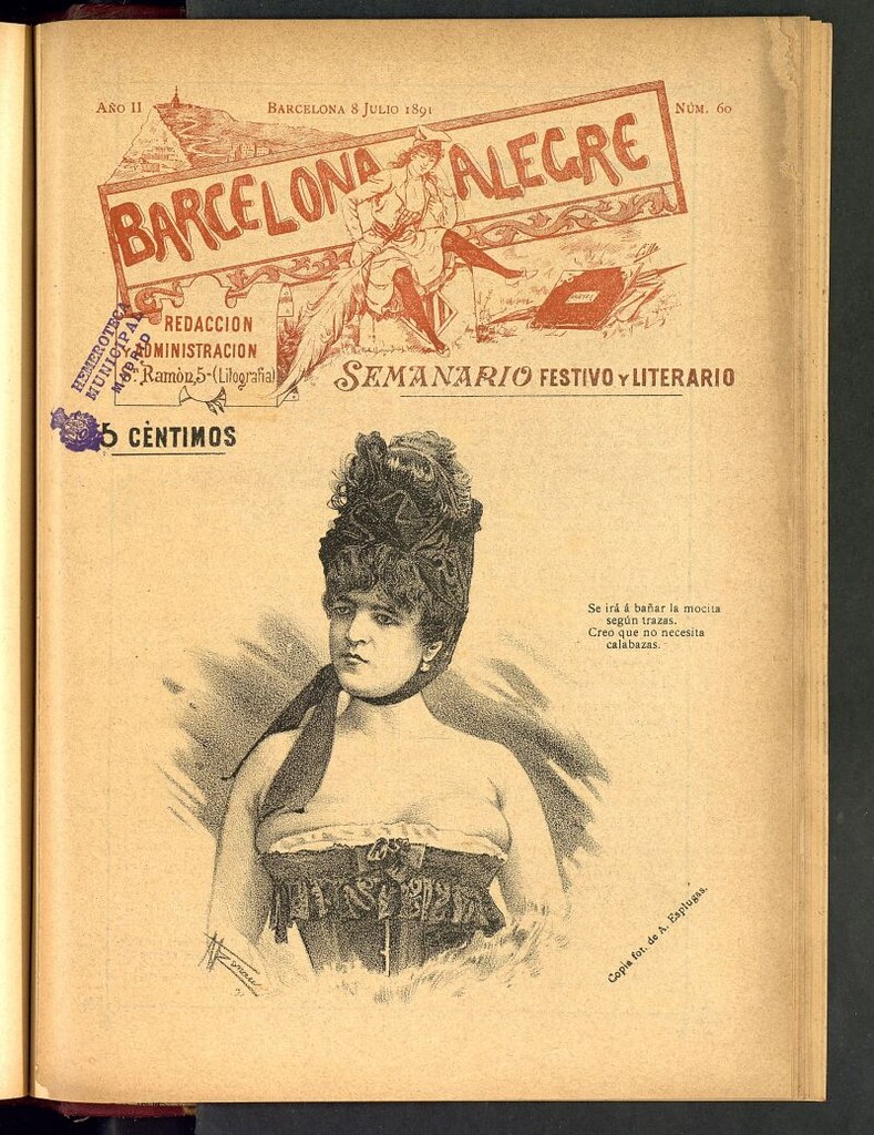 Miniatura de Barcelona Alegre: semanario ilustrado, festivo y literario del del 8 de julio de 1891, nº 60