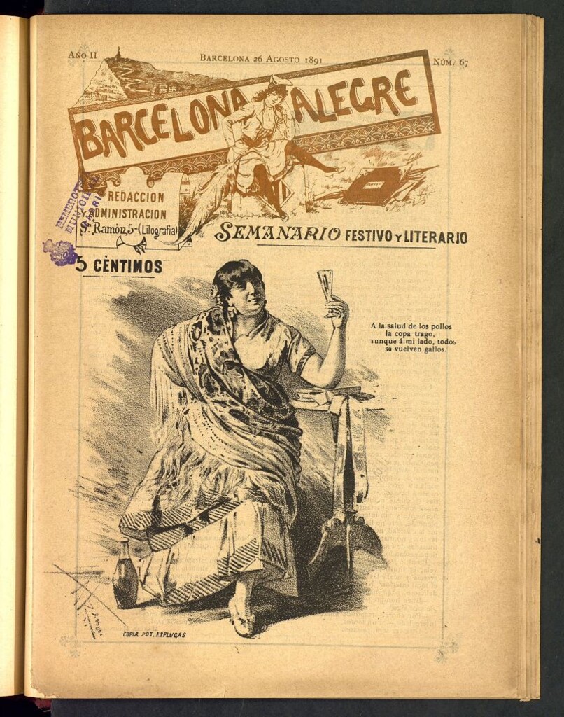 Miniatura de Barcelona Alegre: semanario ilustrado, festivo y literario del del 26 de agosto de 1891, nº 67