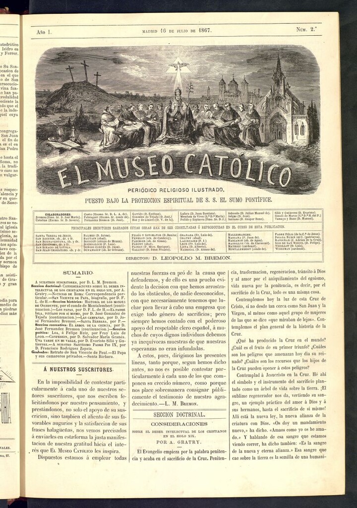 Miniatura de El Museo Católico: periódico religioso ilustrado del 16 de julio de 1867, nº 2
