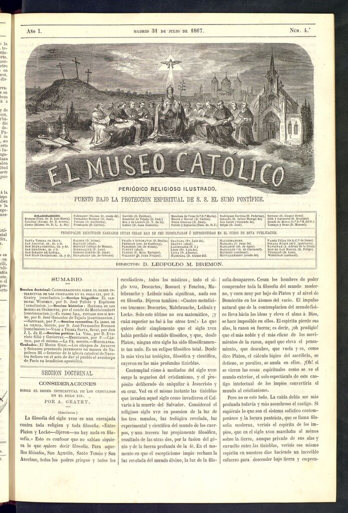 Miniatura de El Museo Católico: periódico religioso ilustrado del 31 de julio de 1867, nº 4