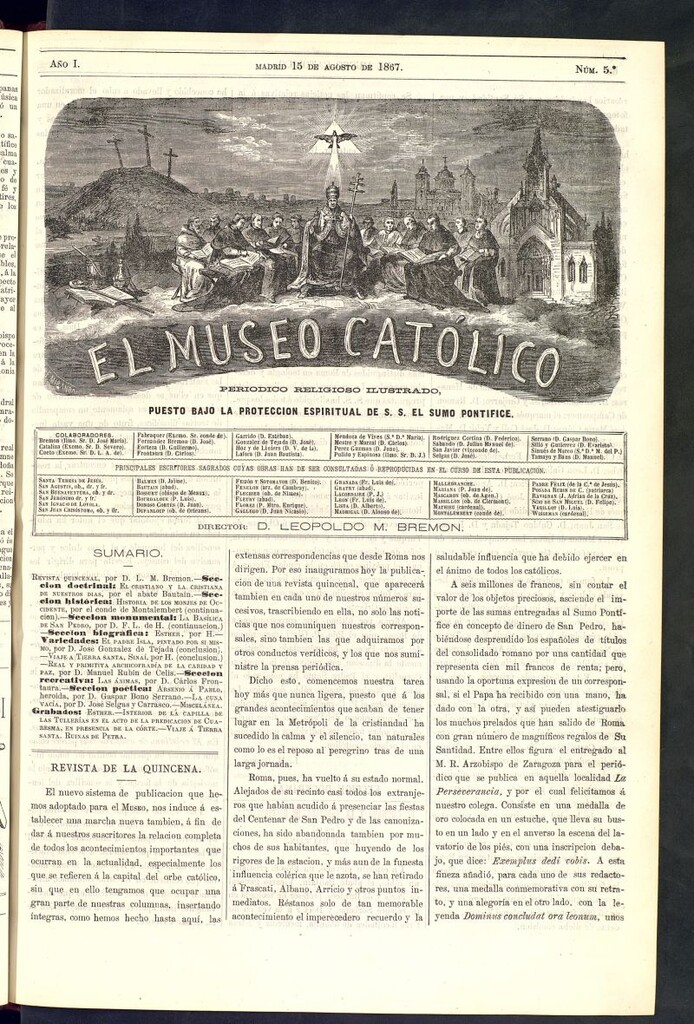 Miniatura de El Museo Católico: periódico religioso ilustrado del 15 de agosto de 1867, nº 5