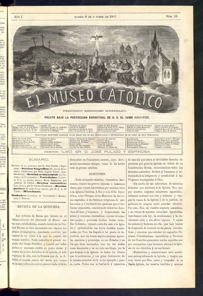 Miniatura de El Museo Católico: periódico religioso ilustrado del 8 de octubre de 1867, nº10