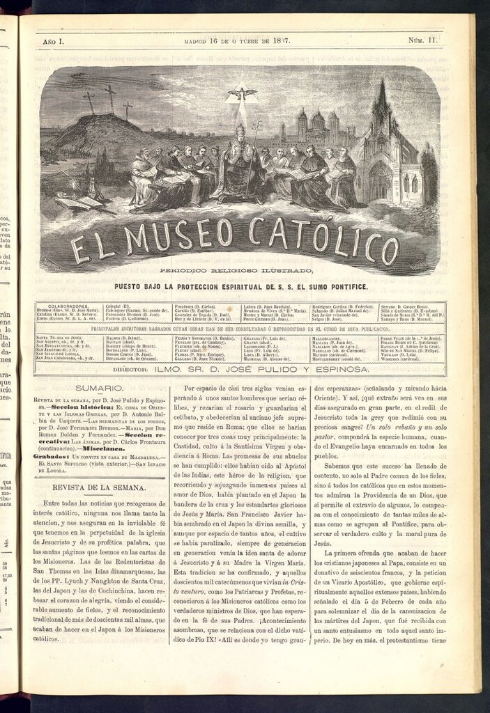 Miniatura de El Museo Católico: periódico religioso ilustrado del 16 de octubre de 1867, nº11
