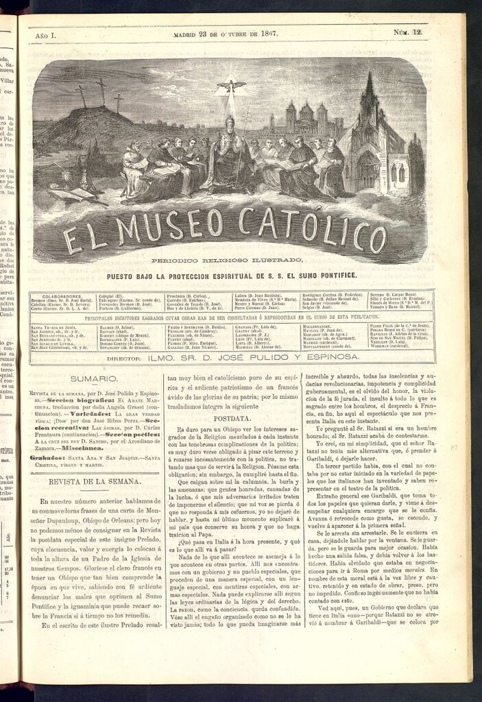 Miniatura de El Museo Católico: periódico religioso ilustrado del 23 de octubre de 1867, nº12