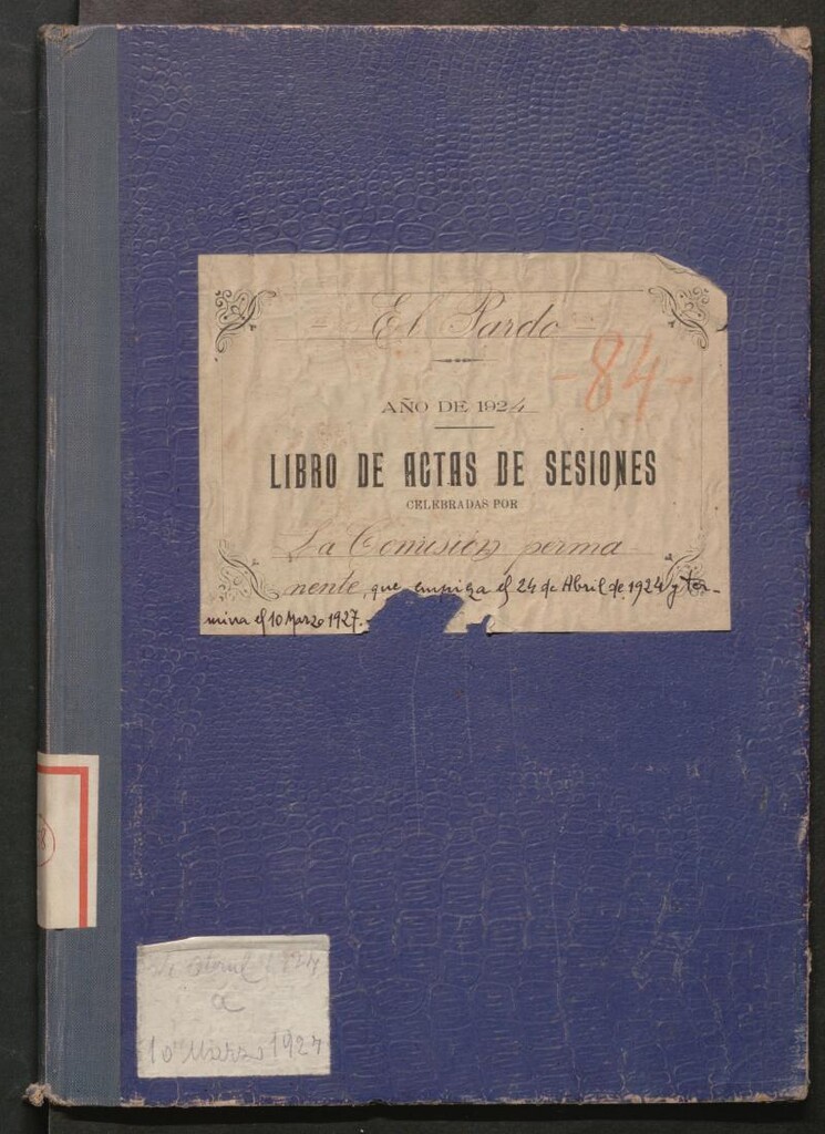 Miniatura de Actas y acuerdos del ayuntamiento de El Pardo de 1924-1927. Libro 258.