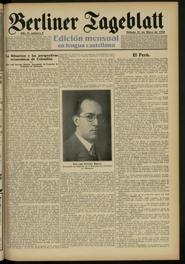 Miniatura de Berliner Tageblatt: edición mensual en lengua castellana del 31 de mayo de 1924, nº 5