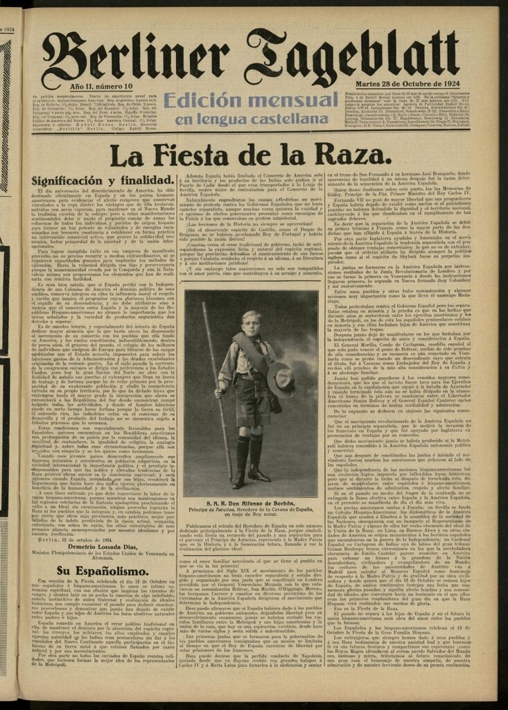 Miniatura de Berliner Tageblatt: edición mensual en lengua castellana del 28 de octubre de 1924, nº 10