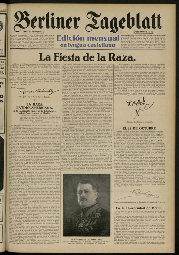 Miniatura de Berliner Tageblatt: edición mensual en lengua castellana de octubre de 1927, nº 10