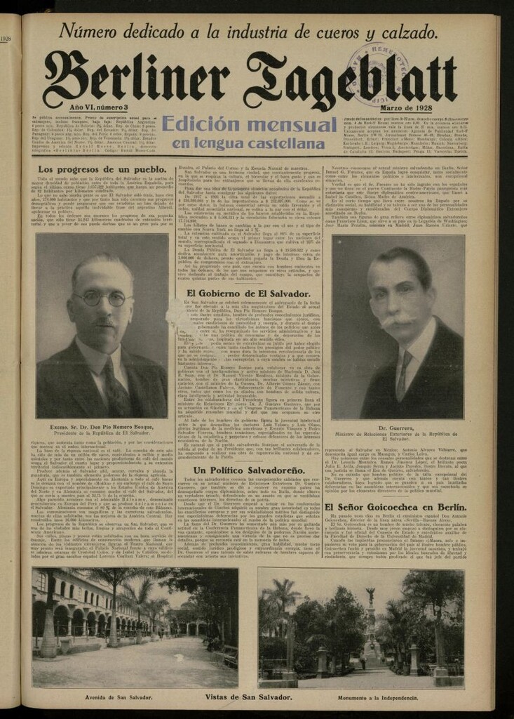 Miniatura de Berliner Tageblatt: edición mensual en lengua castellana de marzo de 1928, nº 3