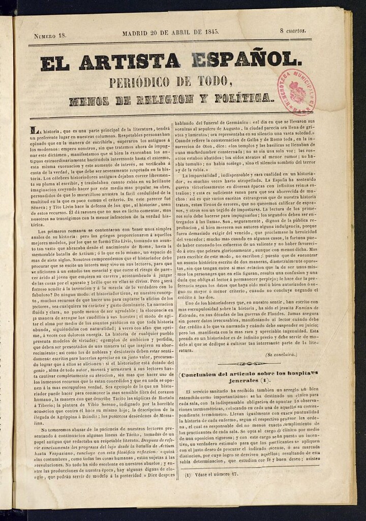 Miniatura de El Artista Español del 20 de abril de 1845, nº 18