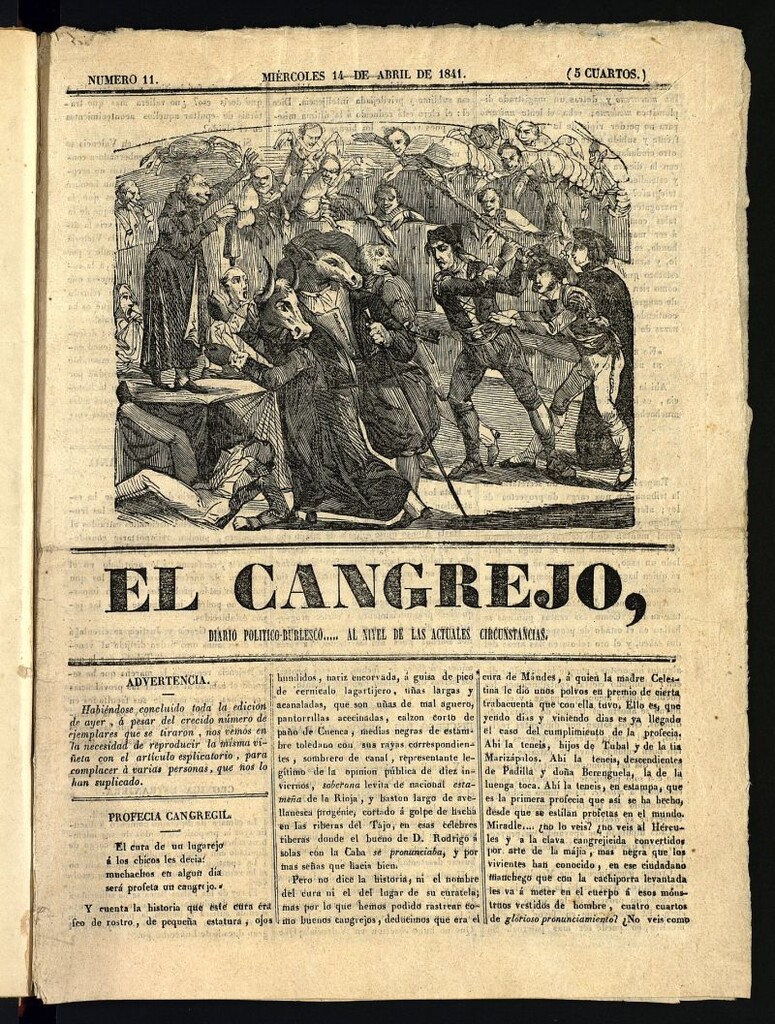 Miniatura de El Cangrejo: diario político burlesco del 14 de abril de 1841, nº 11