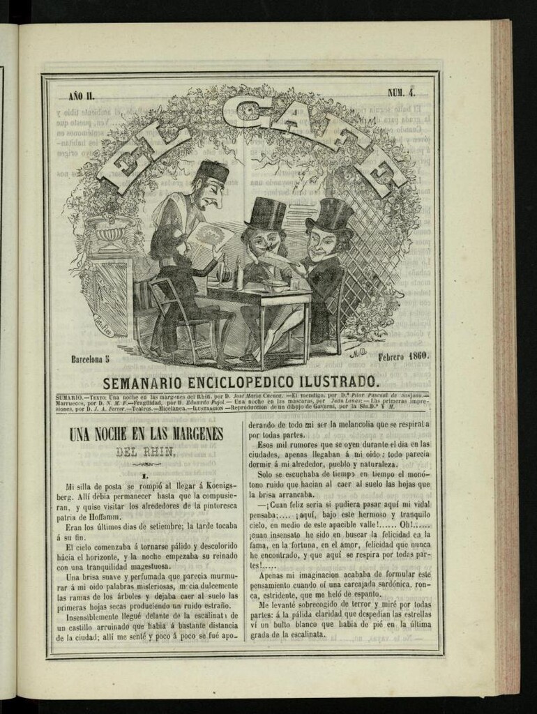Miniatura de El Café : semanario enciclopédico ilustrado del 5 de febrero de 1860, nº 4