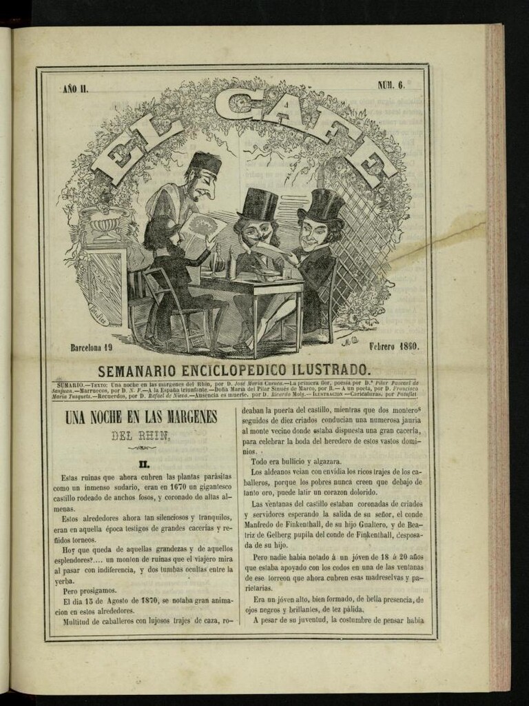 Miniatura de El Café : semanario enciclopédico ilustrado del 19 de febrero de 1860, nº 6