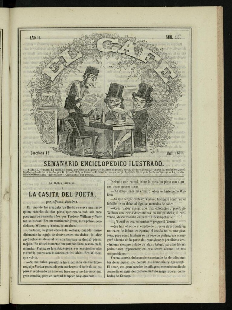 Miniatura de El Café : semanario enciclopédico ilustrado del 12 de abril de 1860, nº 13
