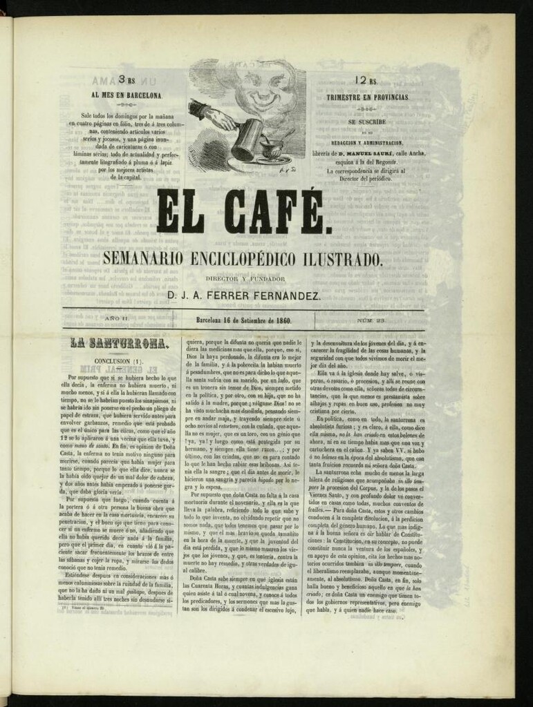 Miniatura de El Café : semanario enciclopédico ilustrado del 16 de septiembre de 1860, nº 23