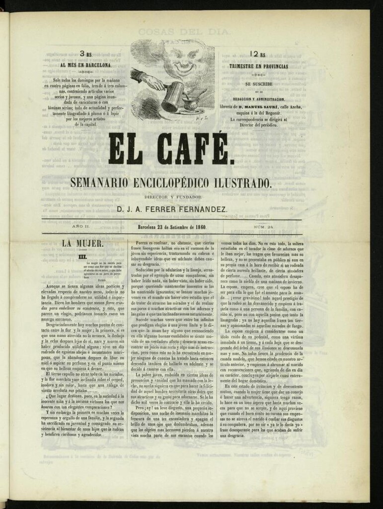 Miniatura de El Café : semanario enciclopédico ilustrado del 23 de septiembre de 1860, nº 24