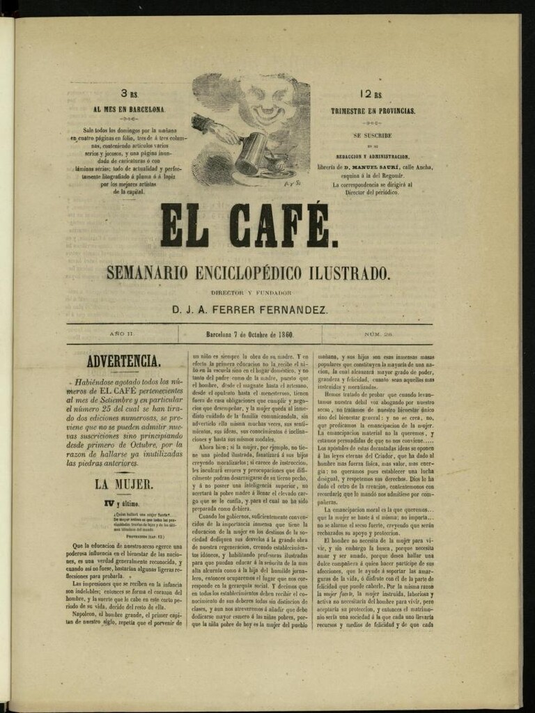 Miniatura de El Café : semanario enciclopédico ilustrado del 7 de octubre de 1860, nº 26
