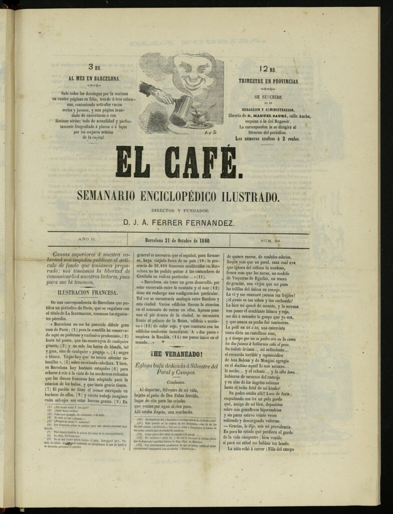 Miniatura de El Café : semanario enciclopédico ilustrado del 21 de octubre de 1860, nº 28