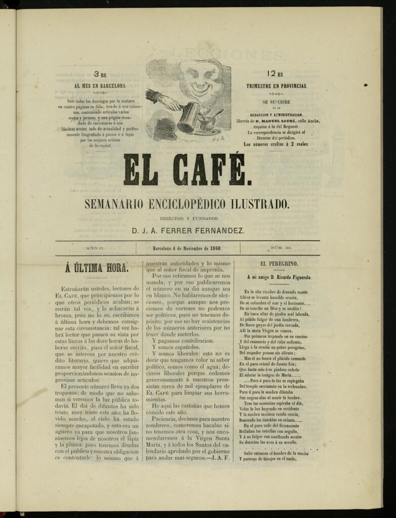 Miniatura de El Café : semanario enciclopédico ilustrado del 4 de noviembre de 1860, nº 30