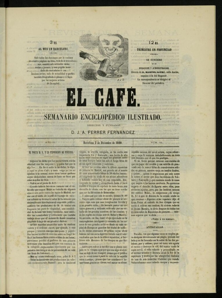 Miniatura de El Café : semanario enciclopédico ilustrado del 2 de diciembre de 1860, nº 34