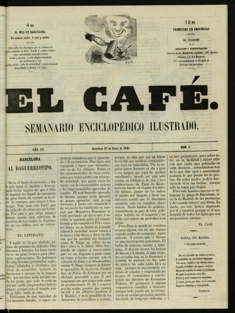 Miniatura de El Café : semanario enciclopédico ilustrado del 27 de enero de 1861, nº 4