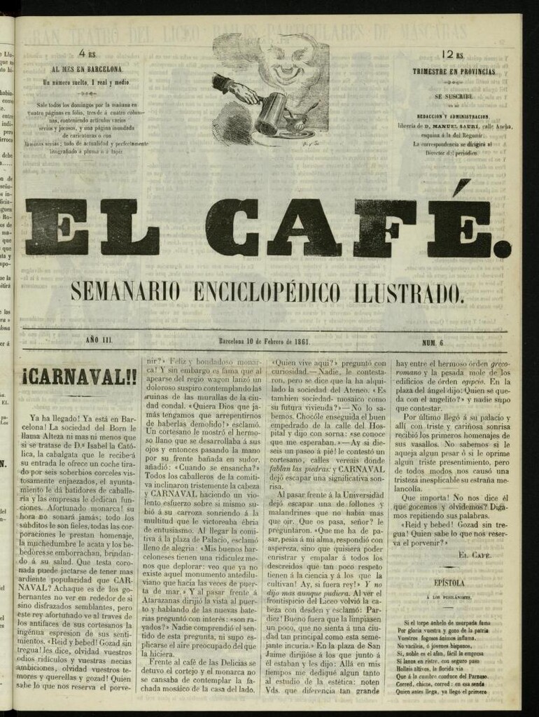 Miniatura de El Café : semanario enciclopédico ilustrado del 10 de febrero de 1861, nº 6