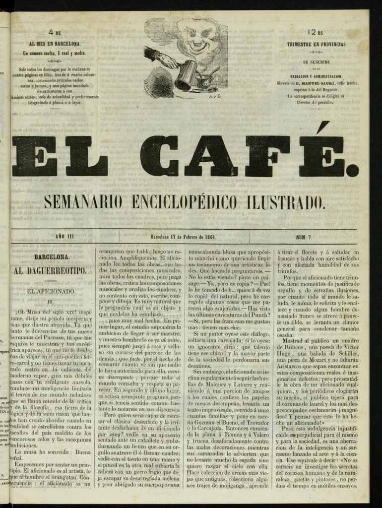 Miniatura de El Café : semanario enciclopédico ilustrado del 17 de febrero de 1861, nº 7