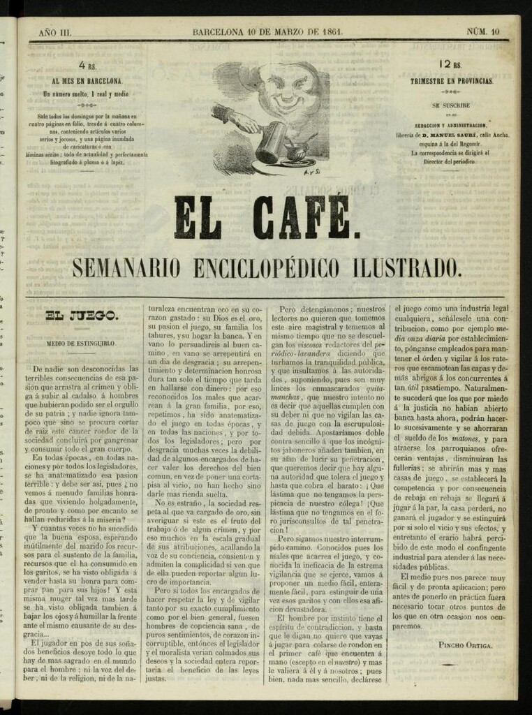 Miniatura de El Café : semanario enciclopédico ilustrado del 10 de marzo de 1861, nº 10