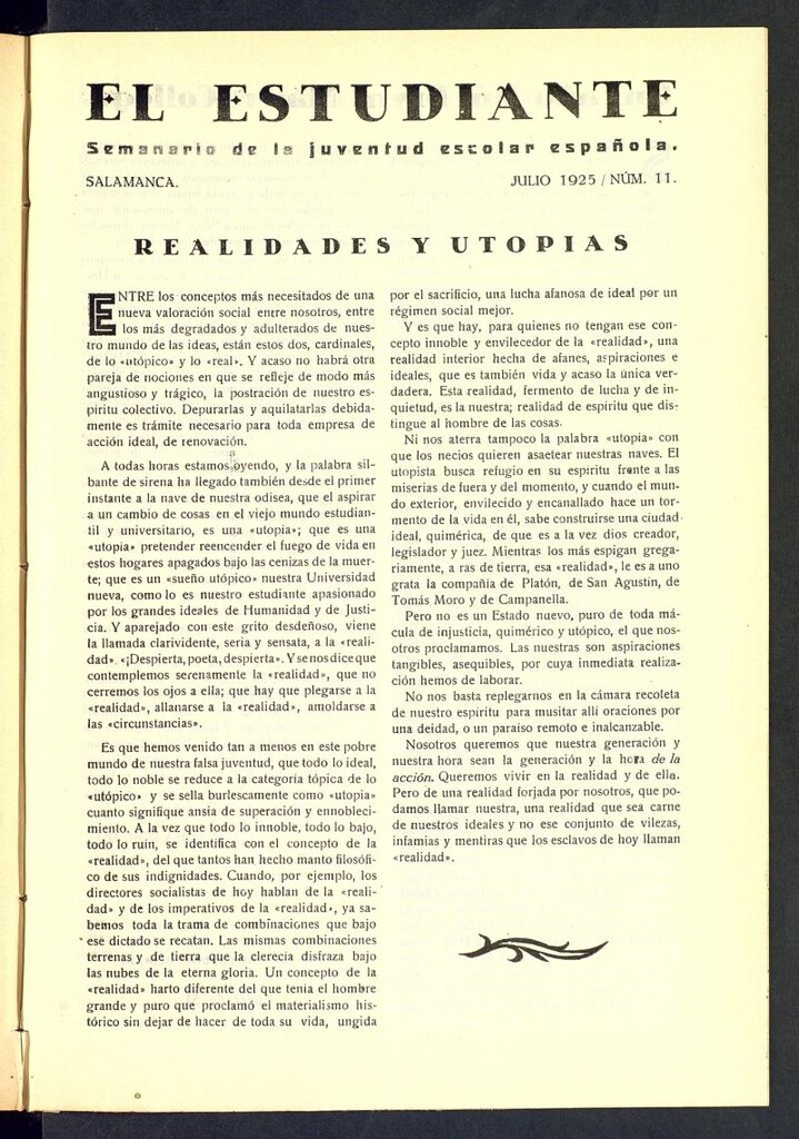 Miniatura de El Estudiante: revista de la juventud escolar española del 19 de julio de 1925, nº 11