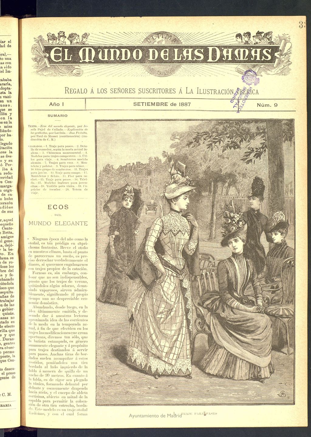 Miniatura de El Mundo de las Damas de septiembre de 1887, nº 9