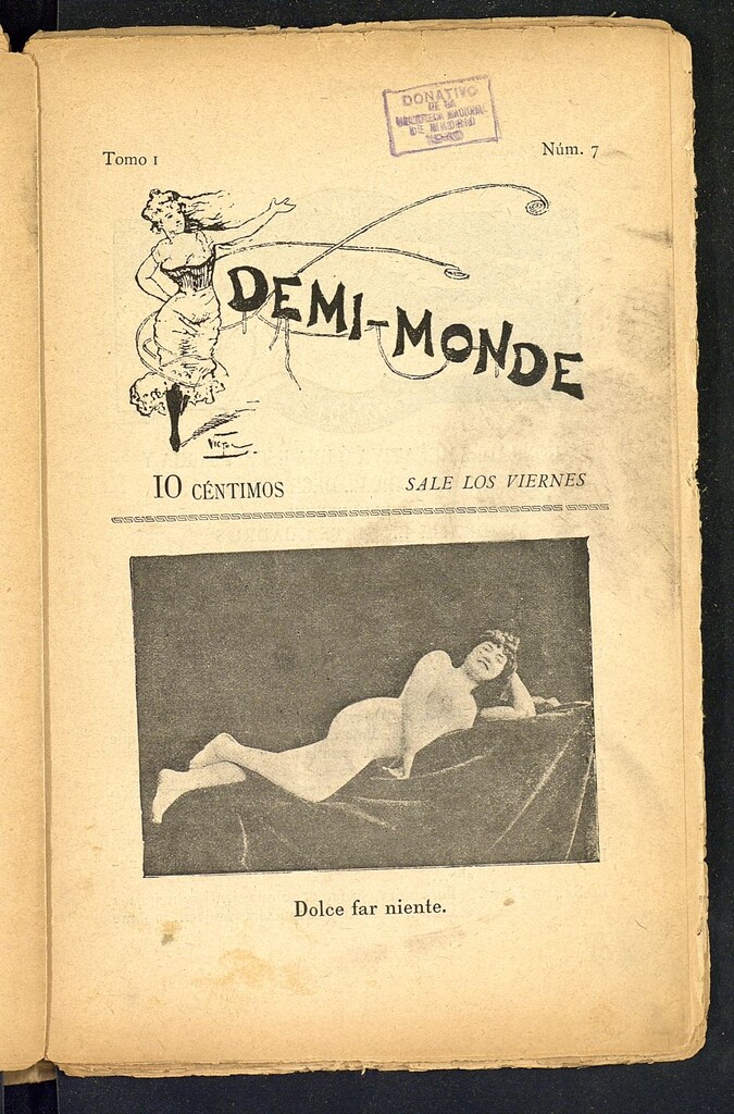 Miniatura de Demi-Monde: órgano del bello sexo : periódico semanal, festivo e ilustrado, nº 7