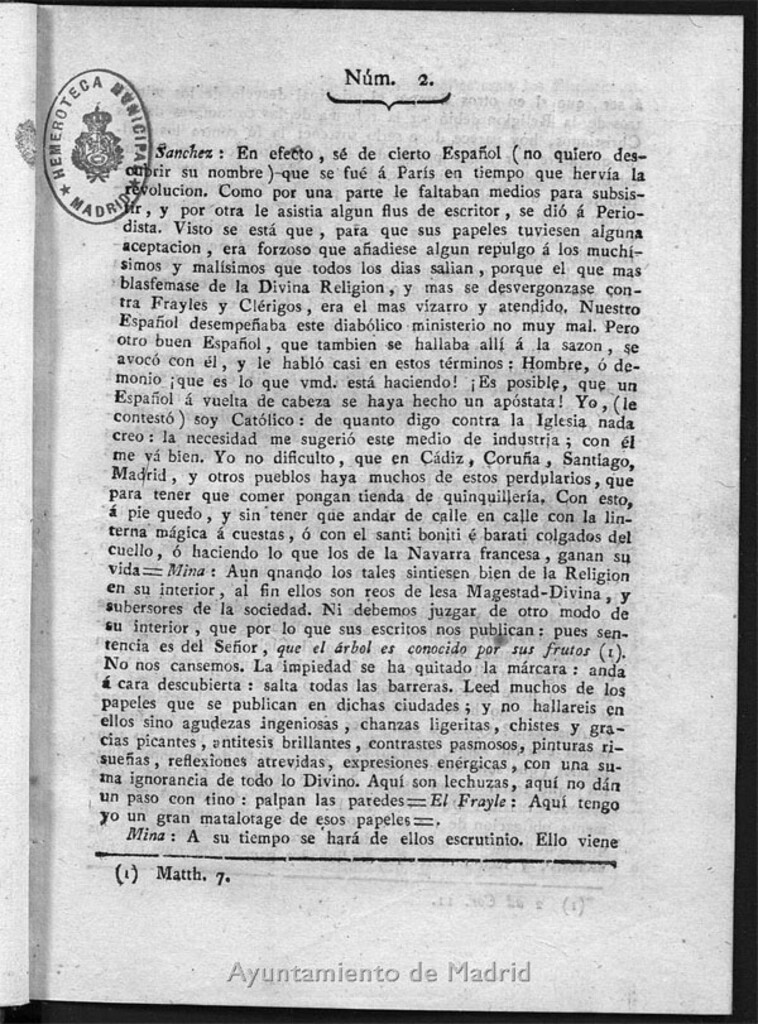 Miniatura de Guerrilleros por la Religión, la Patria, y el Rey, o diario-polémico-religioso de La Coruña. Número 2