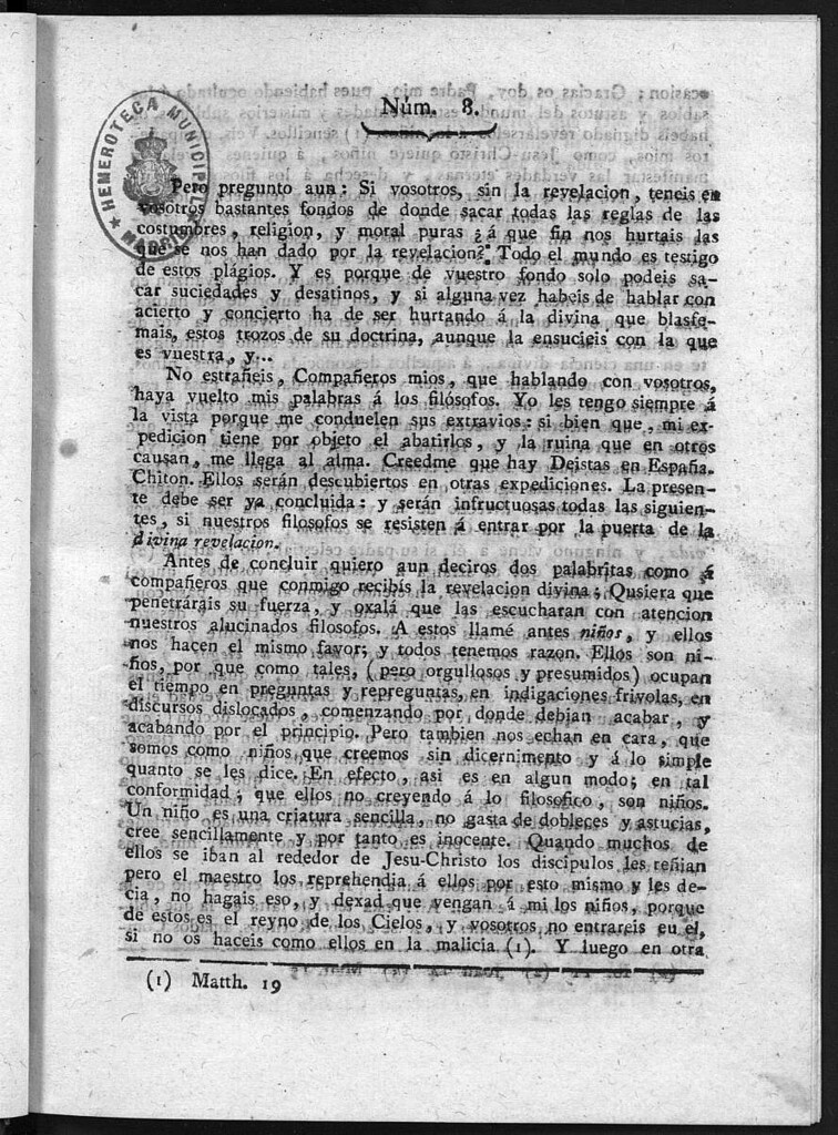 Miniatura de Guerrilleros por la Religión, la Patria, y el Rey, o diario-polémico-religioso de La Coruña. Número 8