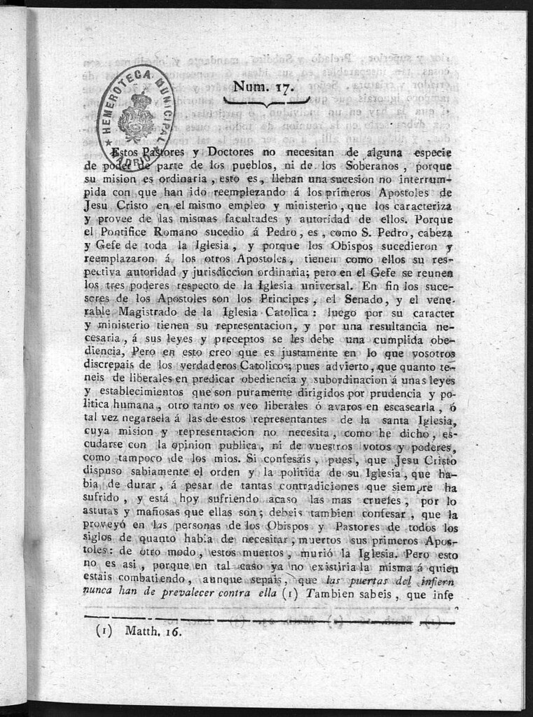 Miniatura de Guerrilleros por la Religión, la Patria, y el Rey, o diario-polémico-religioso de La Coruña. Número 17