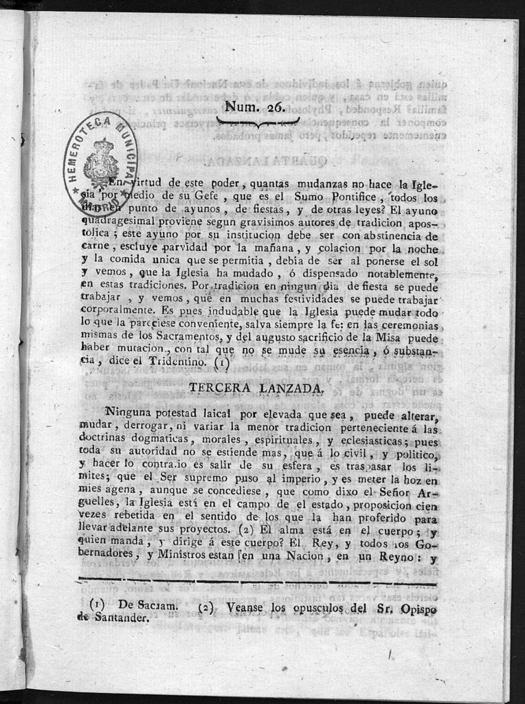 Miniatura de Guerrilleros por la Religión, la Patria, y el Rey, o diario-polémico-religioso de La Coruña. Número 26