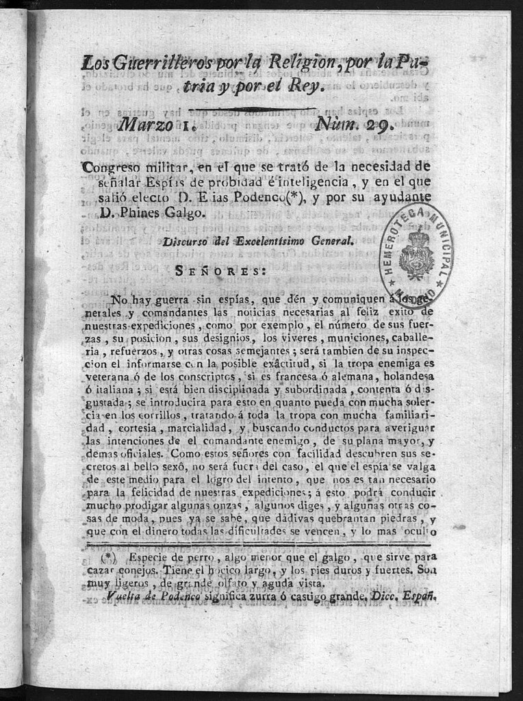 Miniatura de Guerrilleros por la Religión, la Patria, y el Rey, o diario-polémico-religioso de La Coruña. Número 29