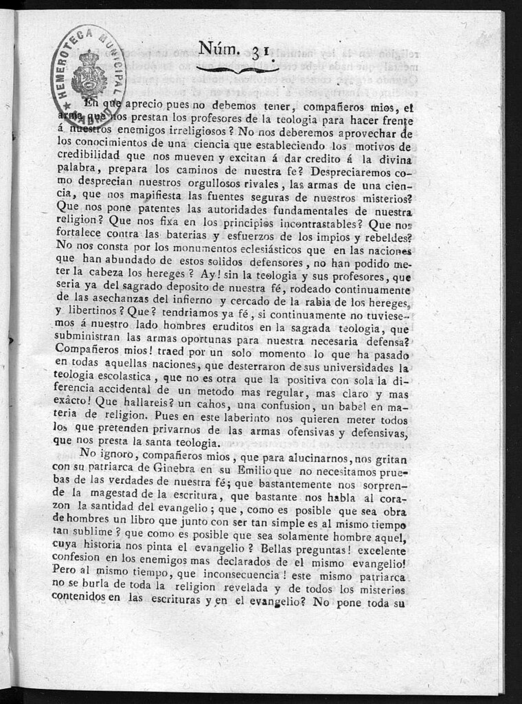 Miniatura de Guerrilleros por la Religión, la Patria, y el Rey, o diario-polémico-religioso de La Coruña. Número 31
