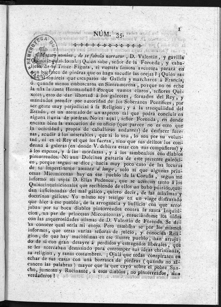Miniatura de Guerrilleros por la Religión, la Patria, y el Rey, o diario-polémico-religioso de La Coruña. Número 35