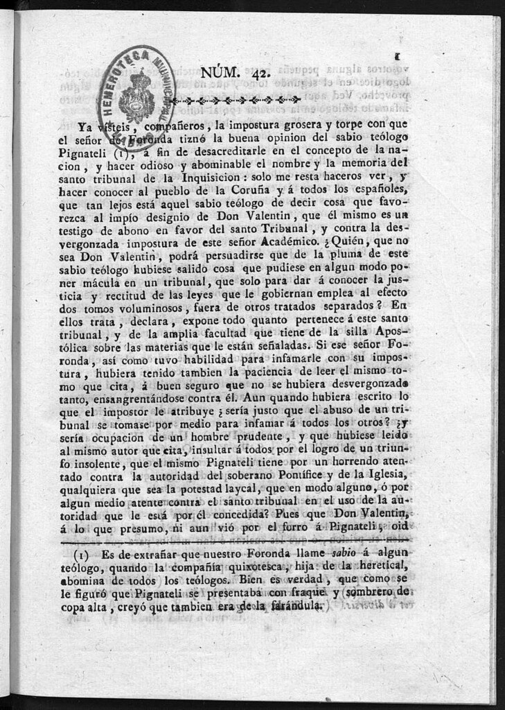 Miniatura de Guerrilleros por la Religión, la Patria, y el Rey, o diario-polémico-religioso de La Coruña. Número 42