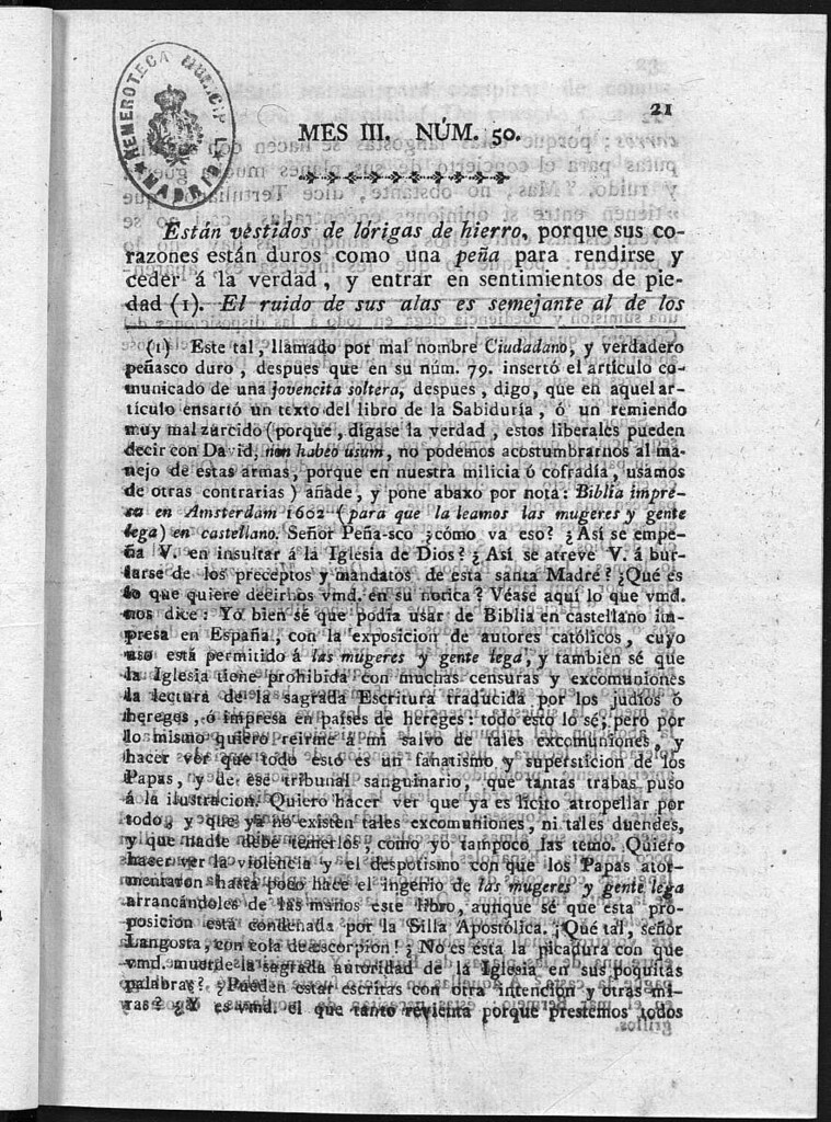 Miniatura de Guerrilleros por la Religión, la Patria, y el Rey, o diario-polémico-religioso de La Coruña. Número 50